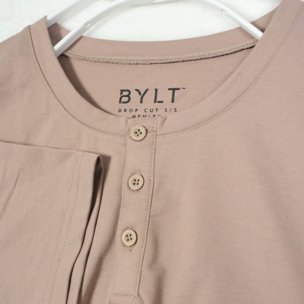 BYLT Premium Basics Henley Drop-Cut Short Sleeve Shirt Top Men's Size XXL